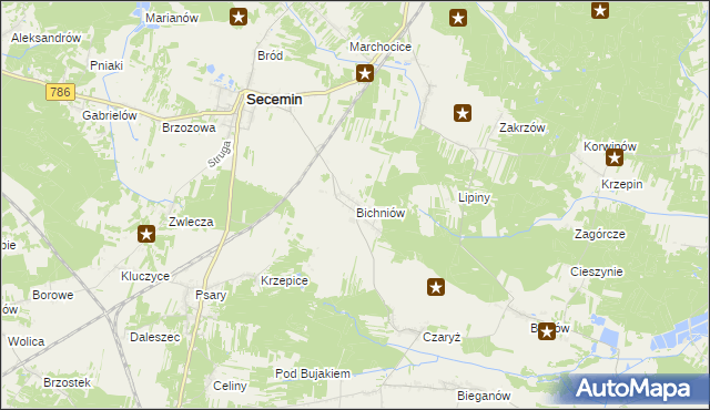 mapa Bichniów, Bichniów na mapie Targeo