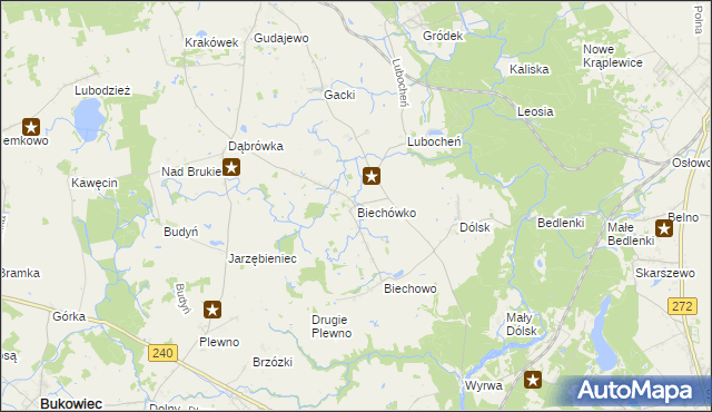 mapa Biechówko gmina Drzycim, Biechówko gmina Drzycim na mapie Targeo