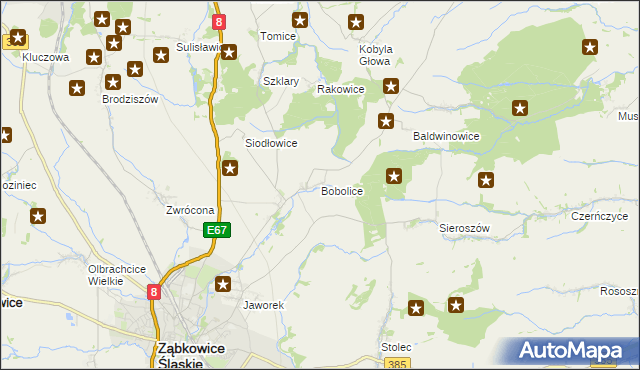 mapa Bobolice gmina Ząbkowice Śląskie, Bobolice gmina Ząbkowice Śląskie na mapie Targeo