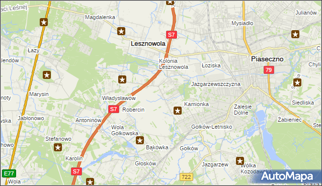 mapa Bobrowiec gmina Piaseczno, Bobrowiec gmina Piaseczno na mapie Targeo