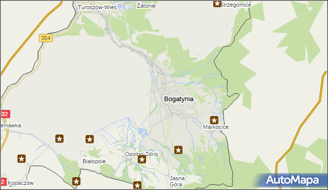 mapa Bogatynia, Bogatynia na mapie Targeo