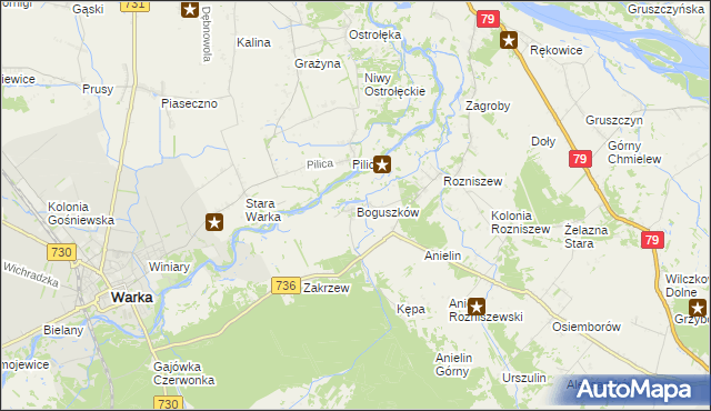 mapa Boguszków, Boguszków na mapie Targeo