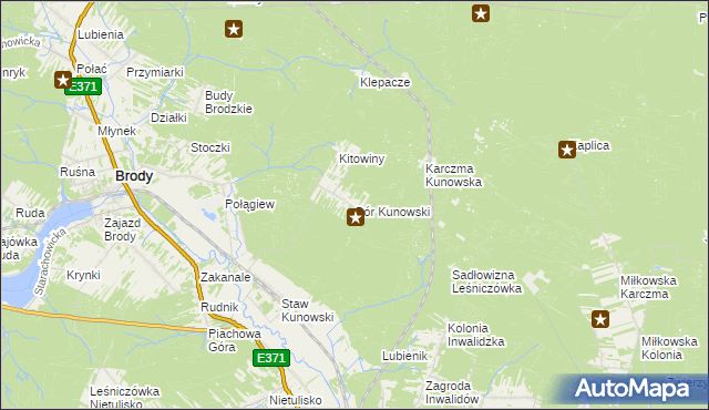 mapa Bór Kunowski, Bór Kunowski na mapie Targeo