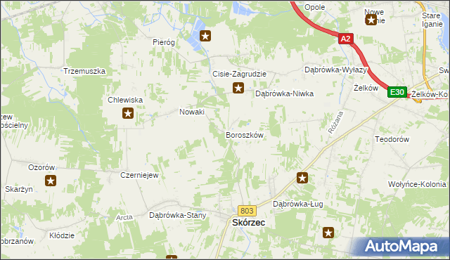 mapa Boroszków, Boroszków na mapie Targeo