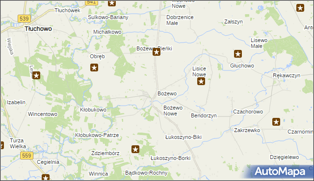 mapa Bożewo gmina Mochowo, Bożewo gmina Mochowo na mapie Targeo