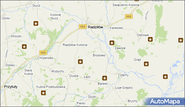 mapa Brodowo gmina Radziłów, Brodowo gmina Radziłów na mapie Targeo