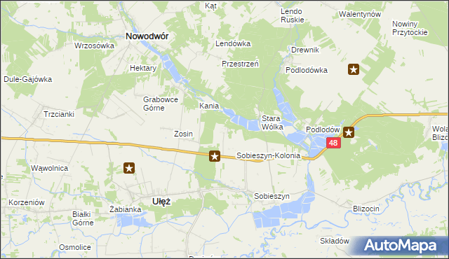 mapa Brzozowa gmina Ułęż, Brzozowa gmina Ułęż na mapie Targeo