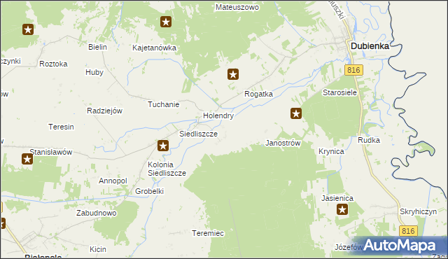 mapa Brzozowiec gmina Dubienka, Brzozowiec gmina Dubienka na mapie Targeo