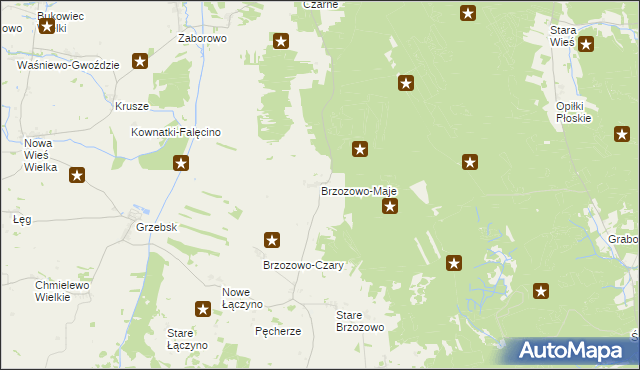 mapa Brzozowo-Maje, Brzozowo-Maje na mapie Targeo