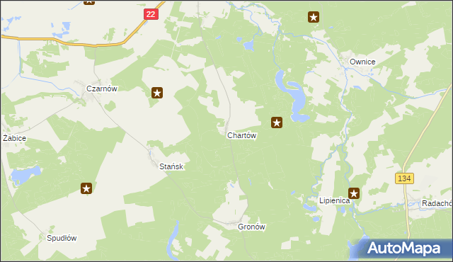 mapa Chartów, Chartów na mapie Targeo