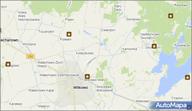 mapa Chłądowo, Chłądowo na mapie Targeo