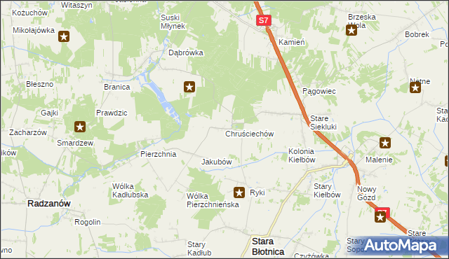 mapa Chruściechów gmina Stara Błotnica, Chruściechów gmina Stara Błotnica na mapie Targeo