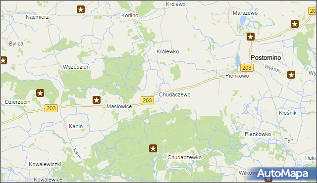 mapa Chudaczewo, Chudaczewo na mapie Targeo