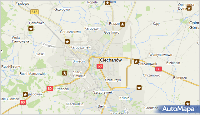 mapa Ciechanów, Ciechanów na mapie Targeo