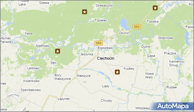 mapa Ciechocin powiat golubsko-dobrzyński, Ciechocin powiat golubsko-dobrzyński na mapie Targeo