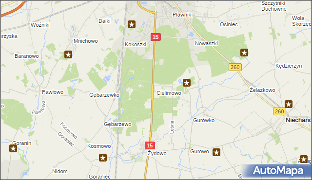 mapa Cielimowo, Cielimowo na mapie Targeo