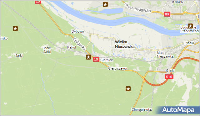 mapa Cierpice gmina Wielka Nieszawka, Cierpice gmina Wielka Nieszawka na mapie Targeo