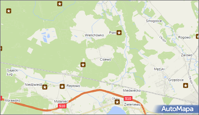 mapa Cisewo, Cisewo na mapie Targeo