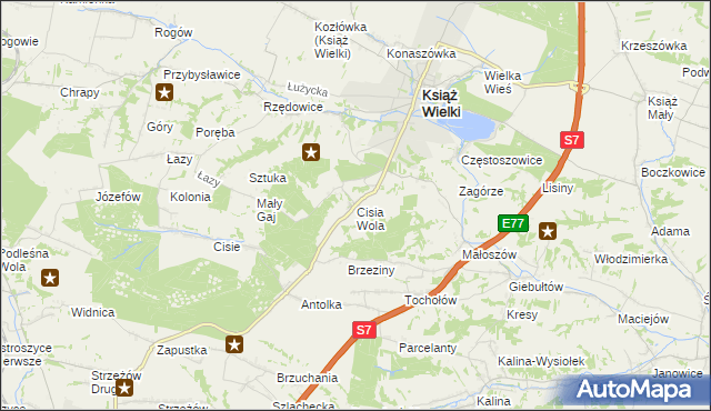 mapa Cisia Wola, Cisia Wola na mapie Targeo