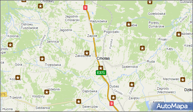 mapa Cmolas, Cmolas na mapie Targeo