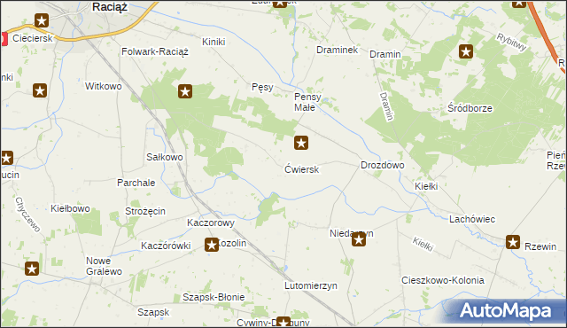 mapa Ćwiersk, Ćwiersk na mapie Targeo
