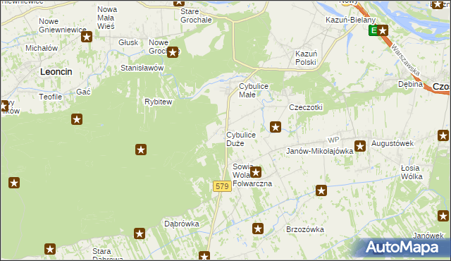 mapa Cybulice Duże, Cybulice Duże na mapie Targeo