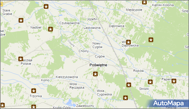 mapa Cygów, Cygów na mapie Targeo