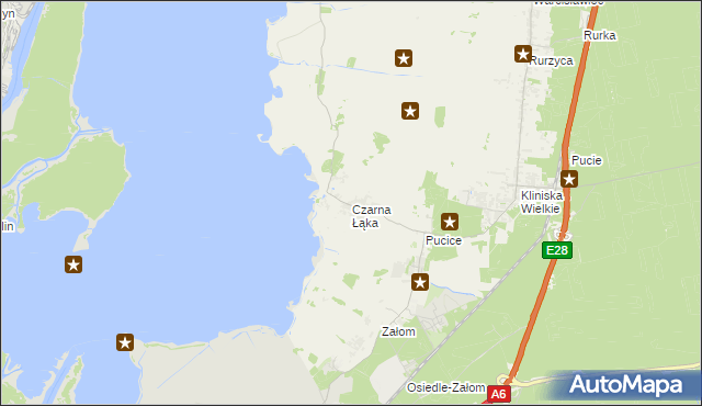 mapa Czarna Łąka, Czarna Łąka na mapie Targeo