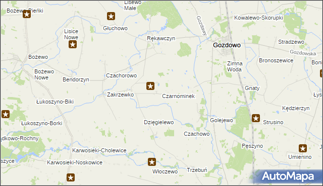mapa Czarnominek, Czarnominek na mapie Targeo