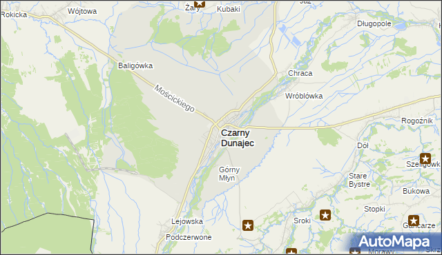 mapa Czarny Dunajec, Czarny Dunajec na mapie Targeo