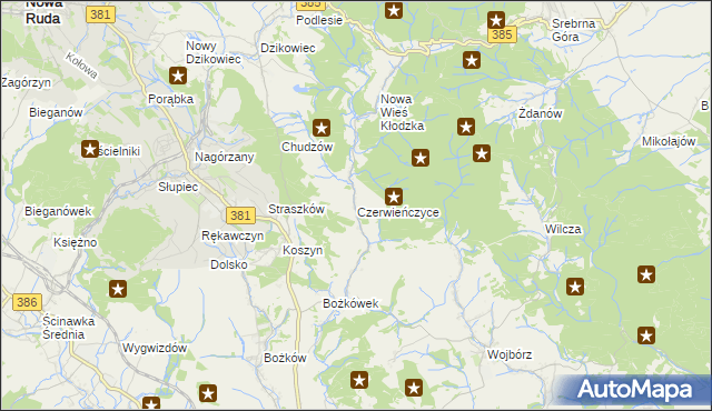 mapa Czerwieńczyce, Czerwieńczyce na mapie Targeo