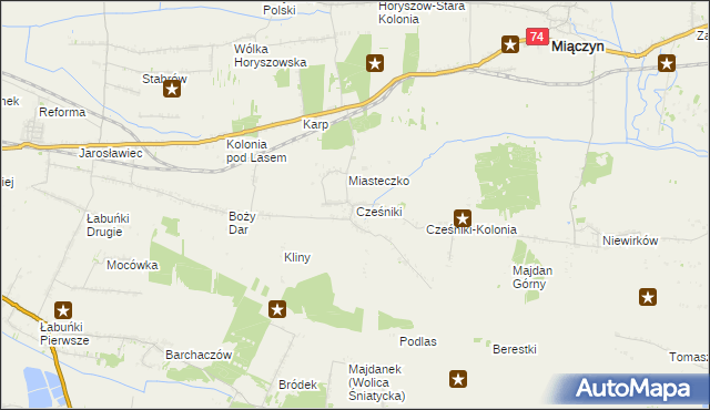 mapa Cześniki, Cześniki na mapie Targeo