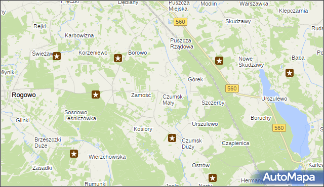 mapa Czumsk Mały, Czumsk Mały na mapie Targeo