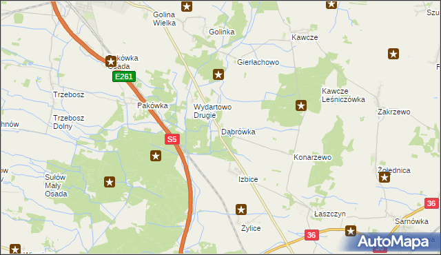 mapa Dąbrówka gmina Rawicz, Dąbrówka gmina Rawicz na mapie Targeo