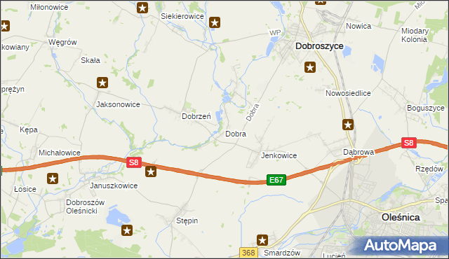 mapa Dobra gmina Dobroszyce, Dobra gmina Dobroszyce na mapie Targeo