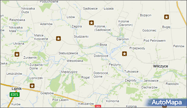 mapa Dobrocice, Dobrocice na mapie Targeo