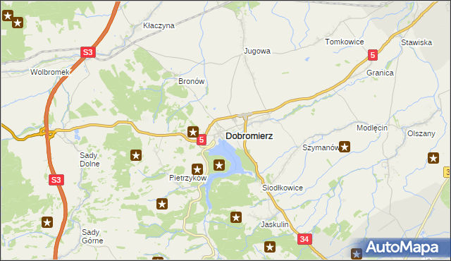 mapa Dobromierz powiat świdnicki, Dobromierz powiat świdnicki na mapie Targeo