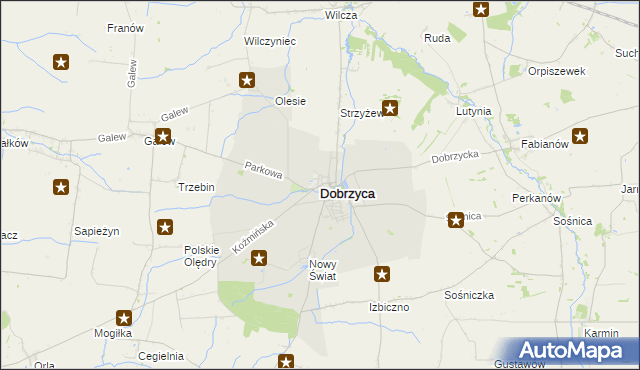 mapa Dobrzyca powiat pleszewski, Dobrzyca powiat pleszewski na mapie Targeo