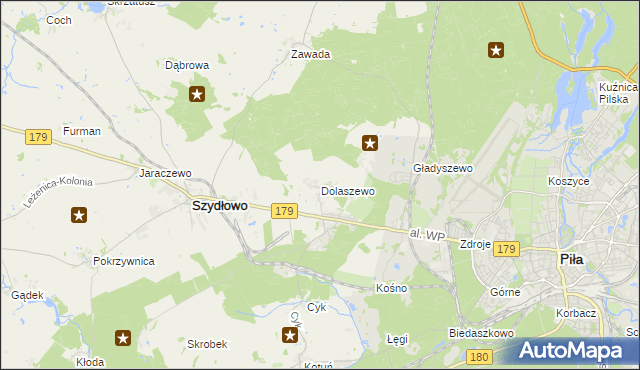 mapa Dolaszewo, Dolaszewo na mapie Targeo