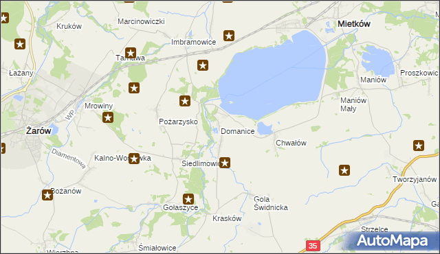 mapa Domanice gmina Mietków, Domanice gmina Mietków na mapie Targeo