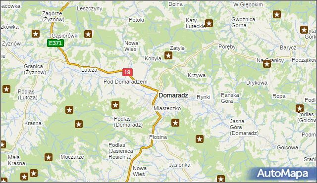 mapa Domaradz powiat brzozowski, Domaradz powiat brzozowski na mapie Targeo