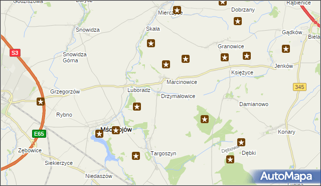 mapa Drzymałowice, Drzymałowice na mapie Targeo