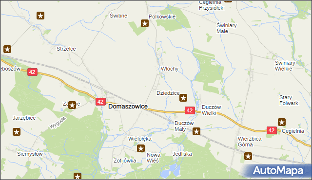 mapa Dziedzice gmina Domaszowice, Dziedzice gmina Domaszowice na mapie Targeo