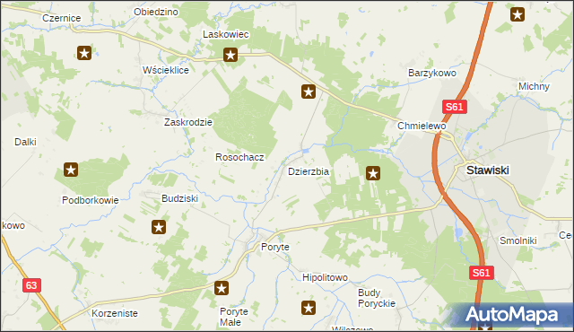 mapa Dzierzbia, Dzierzbia na mapie Targeo