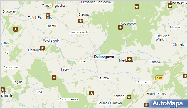 mapa Dzierzgowo, Dzierzgowo na mapie Targeo