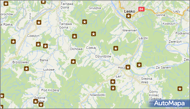mapa Dziurdziów, Dziurdziów na mapie Targeo