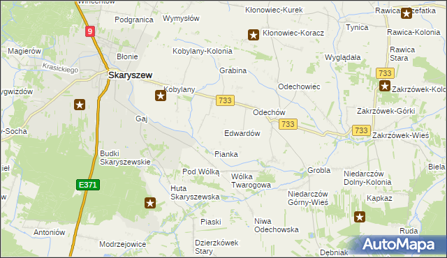 mapa Edwardów gmina Skaryszew, Edwardów gmina Skaryszew na mapie Targeo