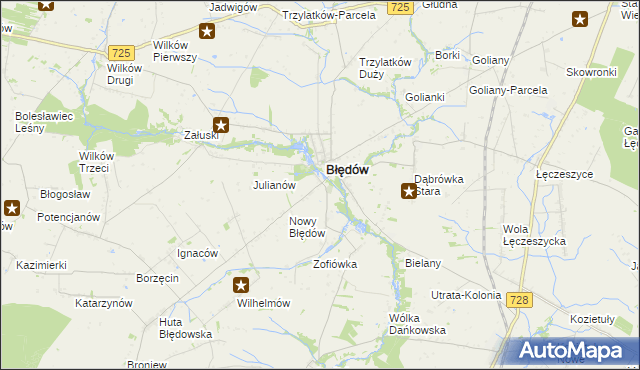 mapa Fabianów gmina Błędów, Fabianów gmina Błędów na mapie Targeo
