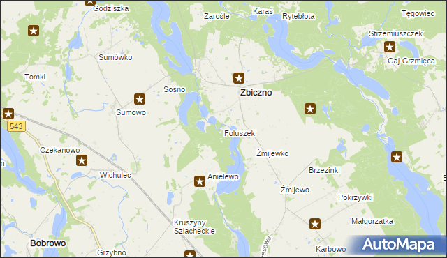 mapa Foluszek, Foluszek na mapie Targeo