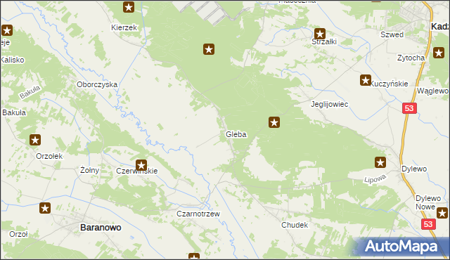 mapa Gleba, Gleba na mapie Targeo